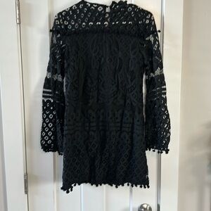 SHEIN black mini lace dress with Pom poms